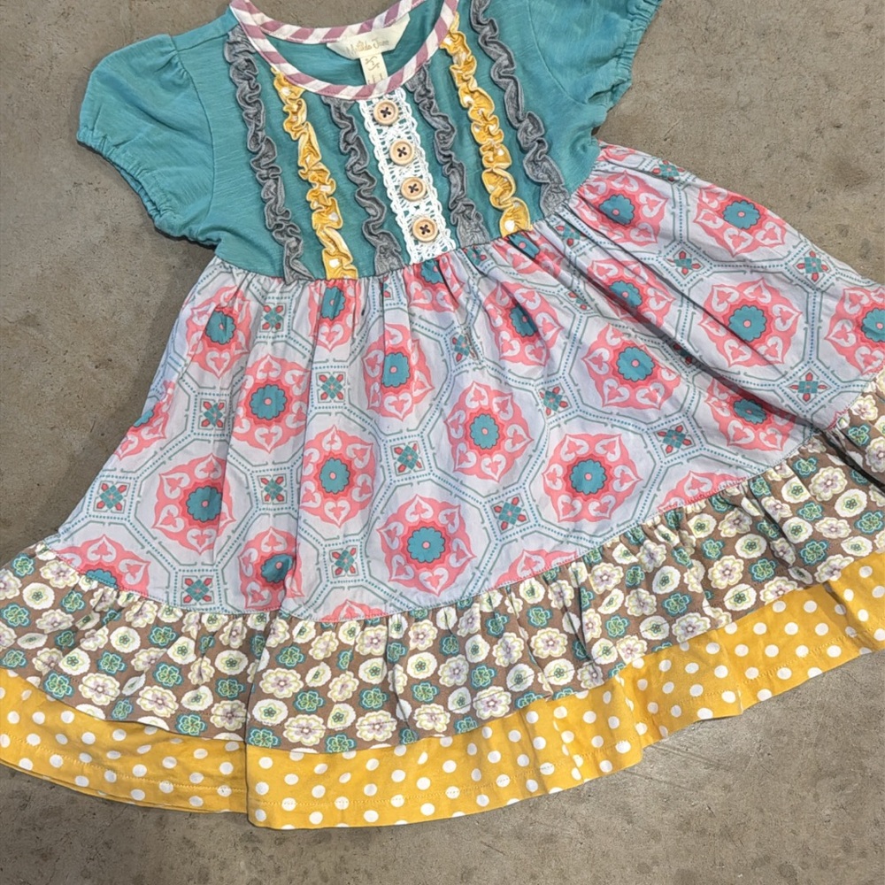 Matilda Jane Teal and Pink Patterned Dress